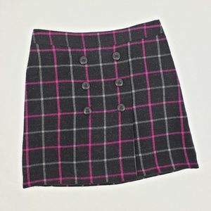 Loft Windowpane Plaid A Line Skirt Sz 4P